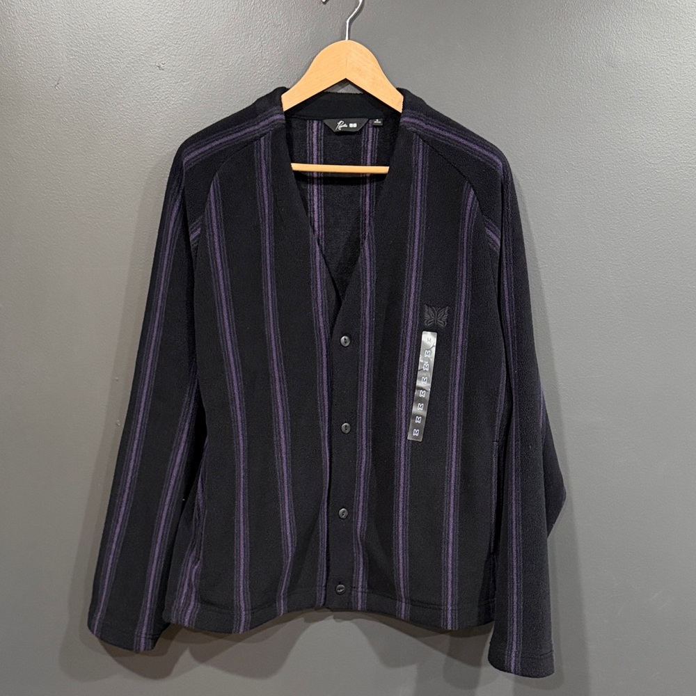 Needles Black and Purple Striped Cardigan